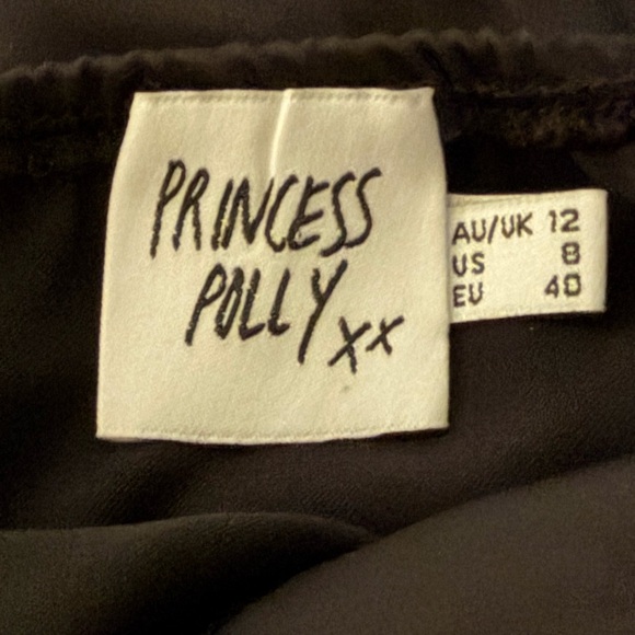 Princess Polly Black Satin Maxi Dress, High Split, Super Sexy, Women’s Size 8 - Picture 11 of 13